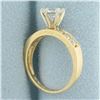 Image 3 : CZ Engagement Ring in 14k Yellow Gold