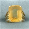 Image 1 : Citrine Solitaire Statement Ring in 14k Yellow Gold