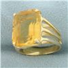 Image 2 : Citrine Solitaire Statement Ring in 14k Yellow Gold