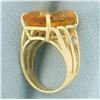 Image 3 : Citrine Solitaire Statement Ring in 14k Yellow Gold