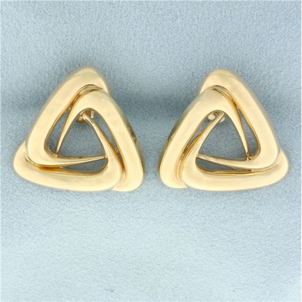 Triangle Knot Earrings in 10k Yellow Gold