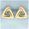 Image 1 : Triangle Knot Earrings in 10k Yellow Gold