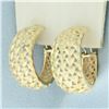 Image 1 : Woven Design Hoop Earrings in 14k Yellow Gold