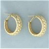 Image 2 : Woven Design Hoop Earrings in 14k Yellow Gold