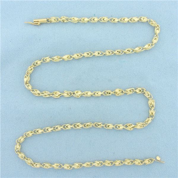 20 Inch Turkish Link Chain Necklace in 14k Yellow Gold