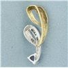 Image 3 : Tanzanite and Diamond Pendant in 10k Yellow and White Gold
