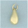 Image 3 : Teardrop 3D Charm or Pendant in 14k Yellow Gold