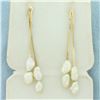 Image 2 : Baroque Pearl Dangle Earrings in 14k Yellow Gold