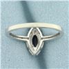 Image 4 : Sapphire and Diamond Halo Ring in 14k White Gold