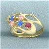 Image 2 : Rainbow Topaz Ring in 14k Yellow Gold