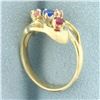 Image 3 : Rainbow Topaz Ring in 14k Yellow Gold