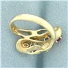 Image 4 : Rainbow Topaz Ring in 14k Yellow Gold