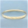 Image 1 : Hinged Textured Striped Bangle Bracelet in 14k Yellow Gold
