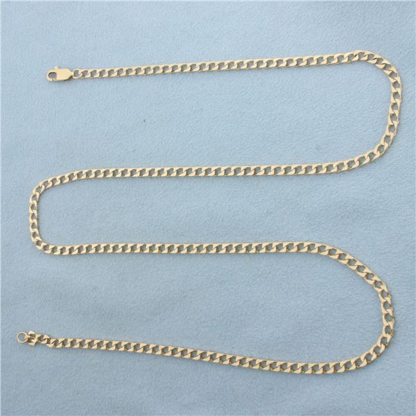 21 Inch Curb Link Chain Necklace in 14k Yellow Gold