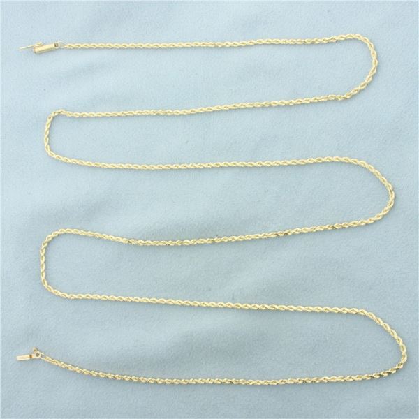 30 Inch Rope Link Chain Necklace in 14k Yellow Gold