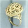 Image 3 : 3D Large Bombe Statement Ring in 14k Yellow Gold