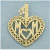 Image 1 : Number One Mom Heart Pendant in 14k Yellow Gold