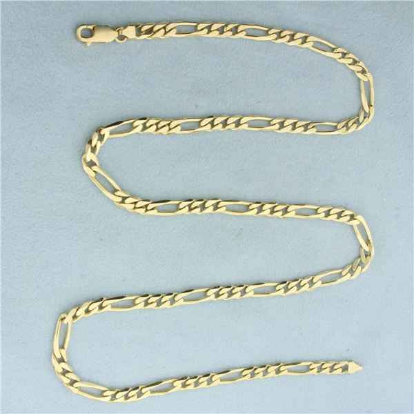 Italian 24 Inch Figaro Link Chain Necklace in 14k Yellow Gold