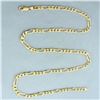 Image 1 : Italian 24 Inch Figaro Link Chain Necklace in 14k Yellow Gold