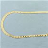 Image 3 : 24 Inch Reversible Herringbone Link Chain Necklace in 14k Yellow Gold
