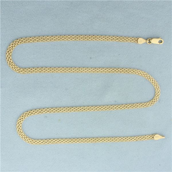20 Inch Bismark Link Chain Necklace in 14k Yellow Gold