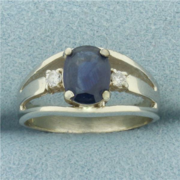 Sapphire and Diamond Ring in 14k Yellow Gold