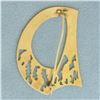 Image 2 : Vintage D Initial Brooch in 18k Yellow Gold