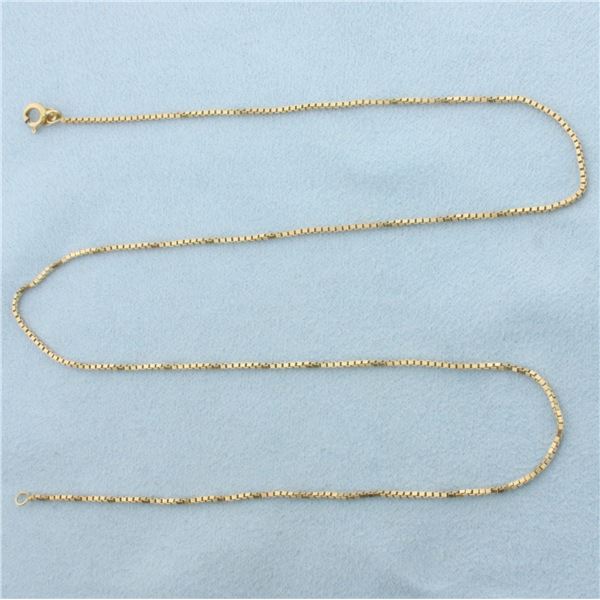 Italian 18 Inch Box Link Chain Necklace in 14k Yellow Gold
