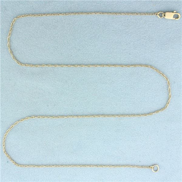 19 Inch Prince of Wales Link Chain Necklace in 14k White Gold