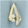 Image 1 : Diamond Pendant or Slide in 14k Yellow and White Gold