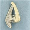 Image 2 : Diamond Pendant or Slide in 14k Yellow and White Gold