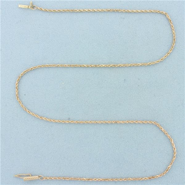 16 Inch Rope Link Chain Necklace in 14k Rose Gold