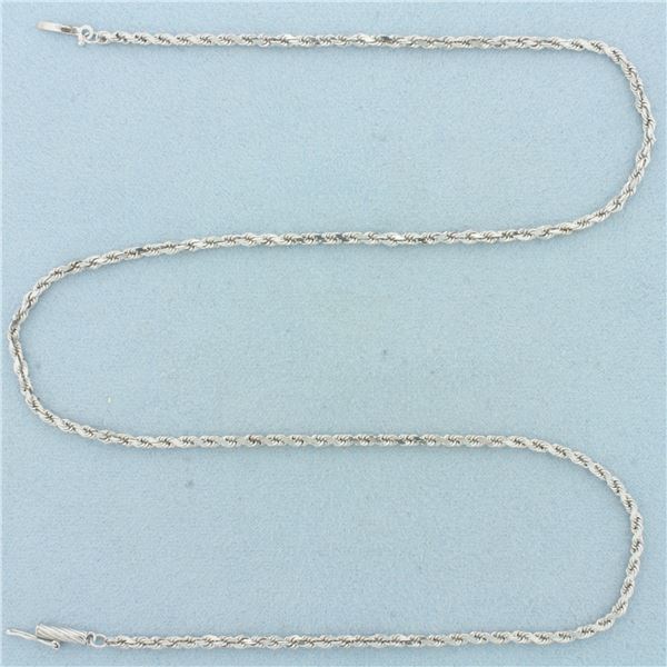 18 Inch Rope Link Chain Necklace in 14k White Gold