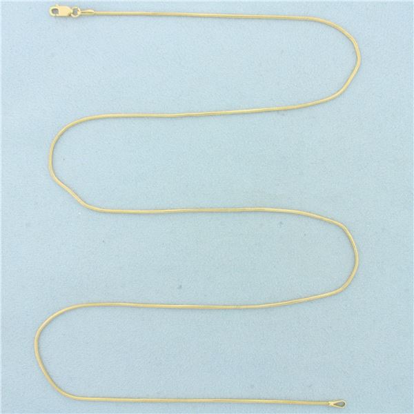 Italian 23 Inch Snake Link Chain Necklace in 14k Yellow Gold