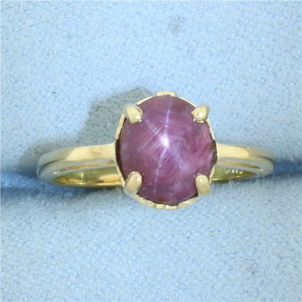 Star Ruby Solitaire Ring in 14k Yellow Gold