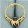 Image 4 : Star Ruby Solitaire Ring in 14k Yellow Gold