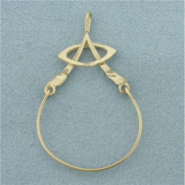 Unique Charm Holder Pendant in 14k Yellow Gold