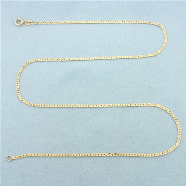 Italian 19 Inch Herringbone Link Chain Necklace in 14k Yellow Gold