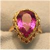 Image 2 : Color Changing Lab Alexandrite Ring in 14k Yellow Gold