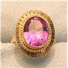 Image 2 : Color Changing Lab Alexandrite Solitaire Ring in 14k Yellow Gold