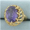 Image 3 : Color Changing Lab Alexandrite Ring in 14k Yellow Gold