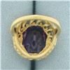 Image 5 : Color Changing Lab Alexandrite Ring in 14k Yellow Gold