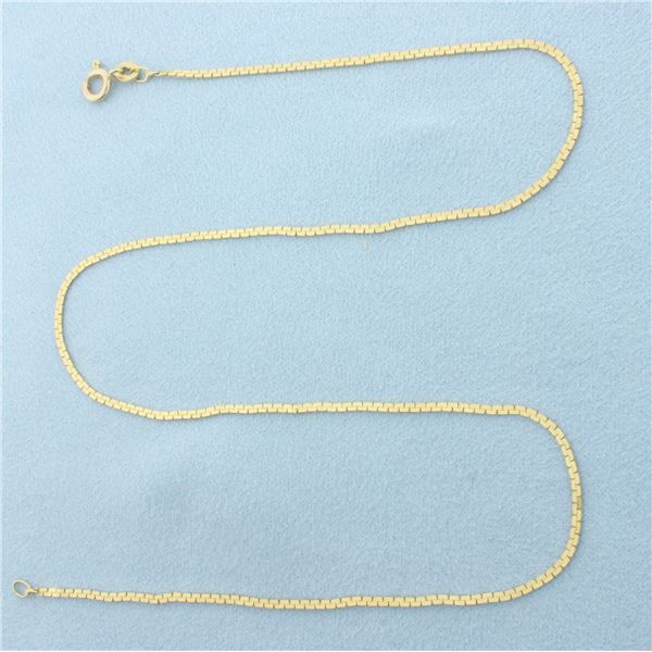 16 Inch Italian Boston Link Chain Necklace in 14k Yellow Gold