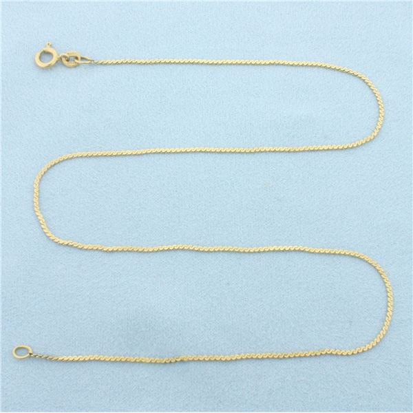 15 Inch Italian S-Link Chain Necklace in 14k Yellow Gold