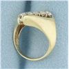 Image 3 : Diagonal Diamond Pinky Ring in 14k Yellow Gold