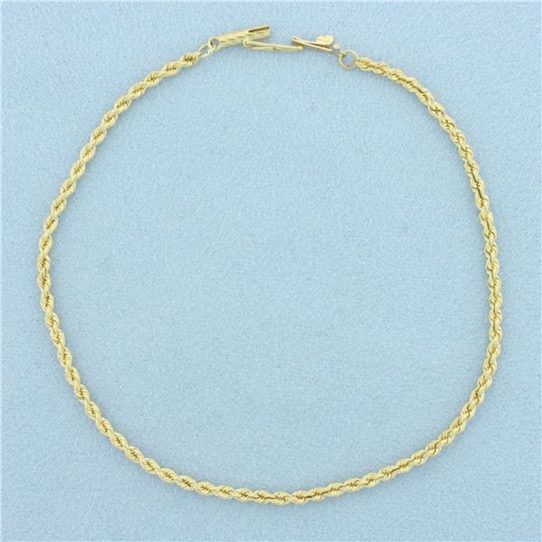 Rope Link Anklet in 18k Yellow Gold