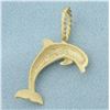 Image 2 : Dolphin Pendant in 14k Yellow Gold