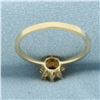 Image 4 : Ruby and Diamond Halo Flower Ring in 14k Yellow Gold