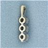 Image 2 : 3-Stone Past Present Future Diamond Pendant in 18k White Gold