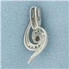 Image 2 : Diamond Pendant in 10k White Gold
